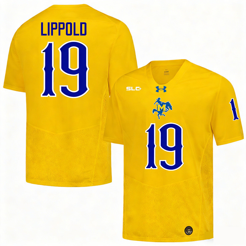 McNeese Cowboys #19 Devin Lippold College Football Jerseys,Uniforms-Gold